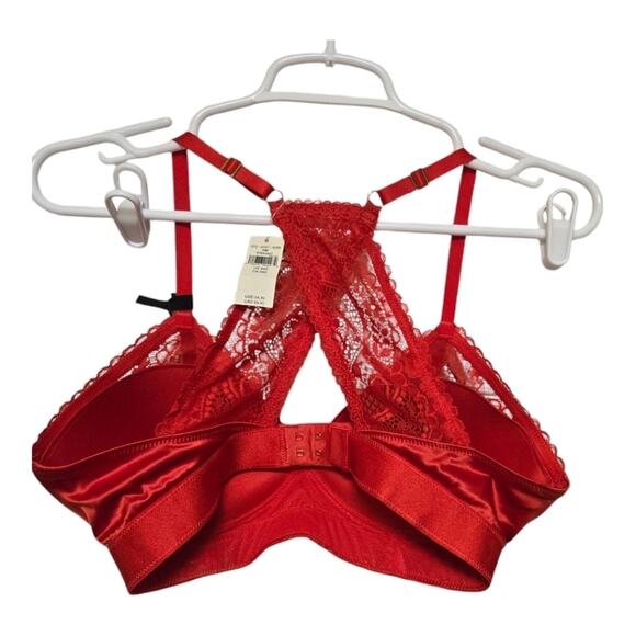 Aerie Red Lace Wireless Balconette Bra 34D NWT - Picture 2 of 12
